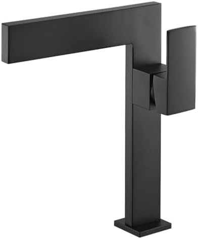 KunMai Matte Black Faucet Waterfall Sink Faucet Single Handle Above Counter