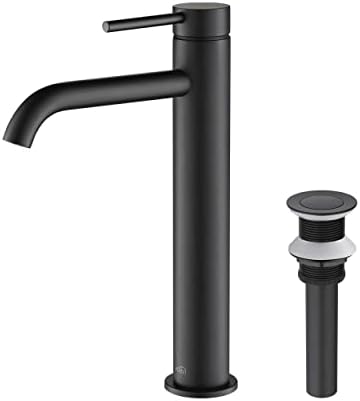 Solid Brass Bathroom Faucet Matte Black Top Handle Design Lead-Free Durable