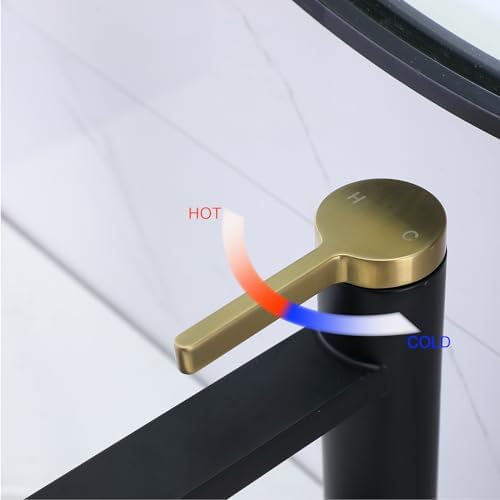 Stylish Vessel Sink Faucet Black Gold