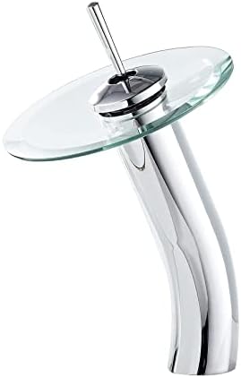 Chiczam Chrome Vessel Faucet with Glass Spout