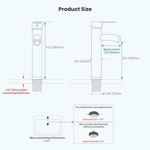 Single Handle Matte Black Bathroom Faucet