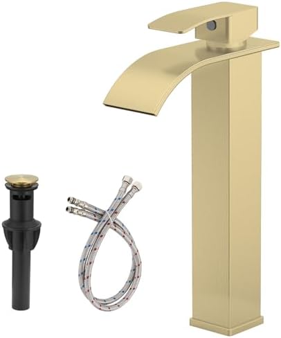 Bath_fixes Luxurious Gold Faucet With Waterfall Cascade