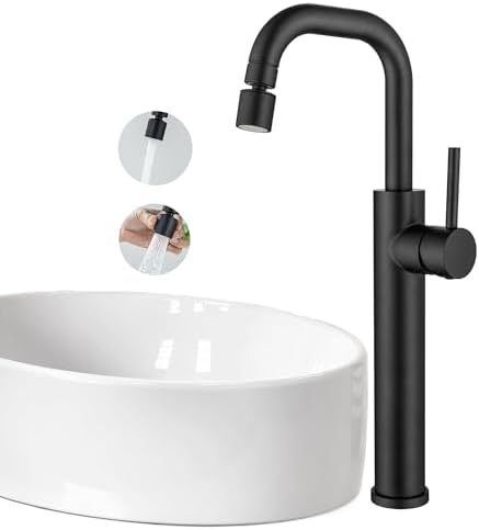 Bath Faucet 360 Swivel Tall Bath Sink Black