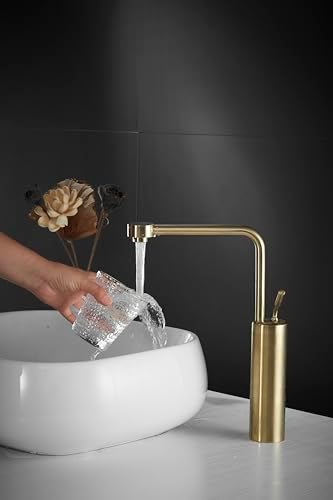 Hiendure Gold-Brushed Faucet - Bathroom Sink Instantly Perfect