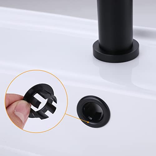 ARCORA 2-Piece Sink Overflow Ring Matte Black