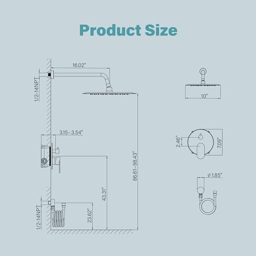 Gabrylly 10 Rain Shower System