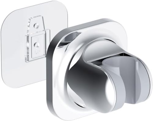 Silver Strong Adhesive and Waterproof Shower Head Holder No Punching