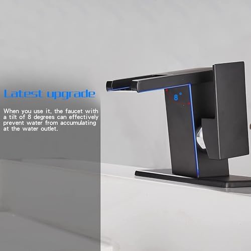 LED Bathroom Sink Faucet Waterfall Spout Skybathjoy