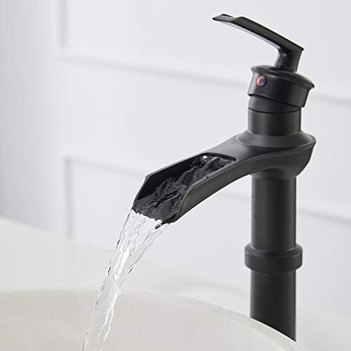 Vessel Sink Faucet Waterfall Faucet Matte Black