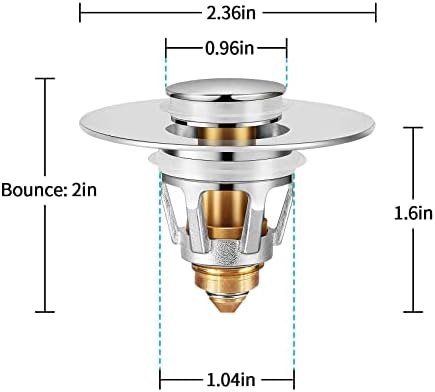 Universal Bathroom Sink Stopper with Hair Catcher