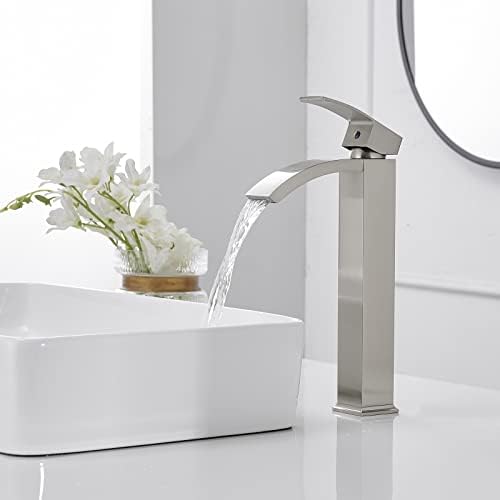 Greenspring Brushed Nickel Vessel Sink Faucet with Waterfall Flow