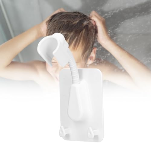 HUONIU Adjustable Shower Head Holder No Punch 360 Rotation for the Bathroom