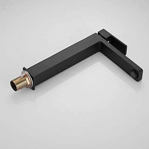 NEWRAIN Modern Single Handle Matte Black Bathroom Faucet