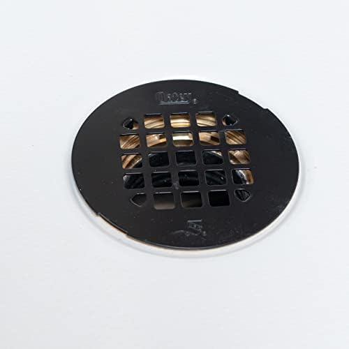 Oatey 4-14 in Round Snap-in Shower Strainer Matte Black