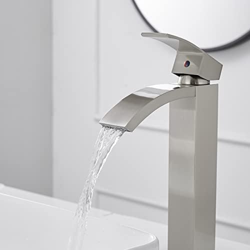 Greenspring Brushed Nickel Vessel Sink Faucet with Waterfall Flow