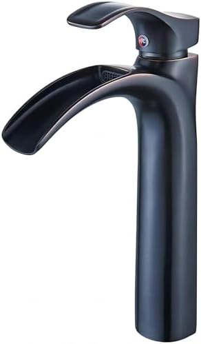Yodel Solid Brass Tall Bathroom Vessel Sink Faucet with Waterfall
