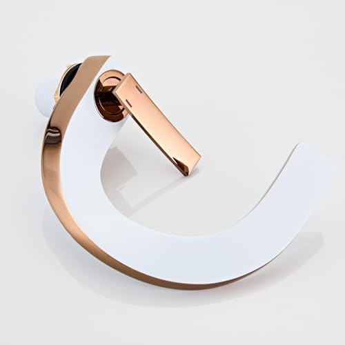 SONMAJIA Single Handle Single Hole Bathroom Faucet Brushed Golden Gold Finish