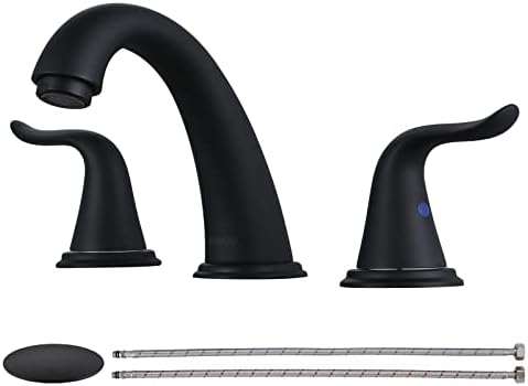 WOWOW 3-Hole Black Widespread Faucet