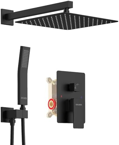 12-inch Black Shower System Set
