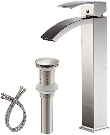 Greenspring Brushed Nickel Vessel Sink Faucet with Waterfall Flow