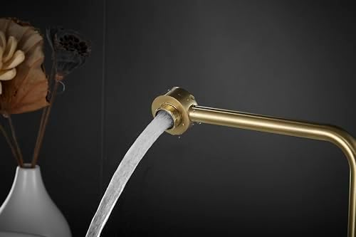 Hiendure Gold-Brushed Faucet - Bathroom Sink Instantly Perfect