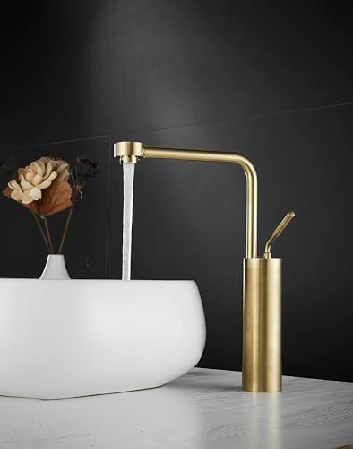 Hiendure Gold-Brushed Faucet - Bathroom Sink Instantly Perfect