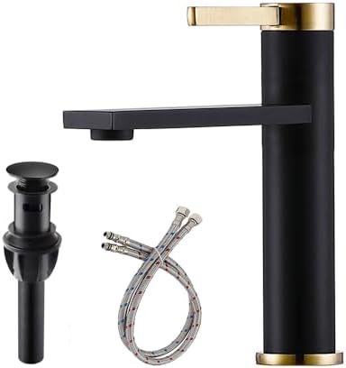 Bathon Black and Gold 304 Stainless Steel Bathroom Faucet