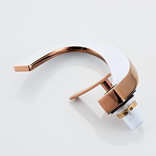 SONMAJIA Single Handle Single Hole Bathroom Faucet Brushed Golden Gold Finish