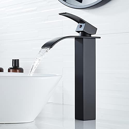 VOTON Vessel Sink Faucet Matte Black Stable Waterfall Durable Stylish