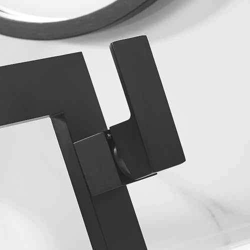 KunMai Matte Black Faucet Waterfall Sink Faucet Single Handle Above Counter