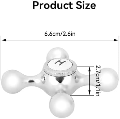 2-Piece Cross-Arm Faucet Handle Kit for Bathroom