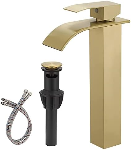 Vessel Sink Faucet Brushed Gold Modern Faucet Single Hole Faucet Shower Faucet