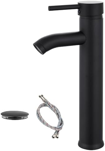 Sturdy Vessel Sink Faucet Matte Black Single Handle Durable for Heavy Use