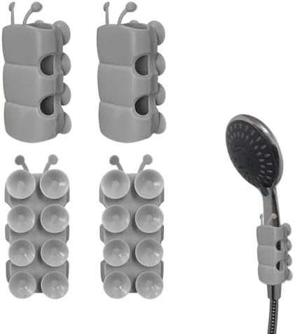 4 Pcs Silicone Shower Bracket Holder Adjustable for Any Height