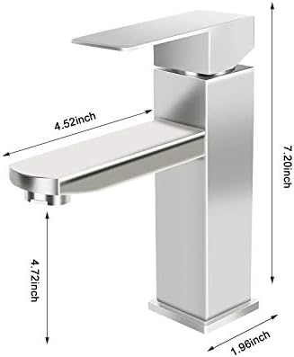 SkyGenius Single Handle Bathroom Faucet Brushed Nickel Maintenance-Free Rust-Resistant