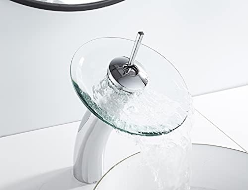 Chiczam Chrome Vessel Faucet with Glass Spout
