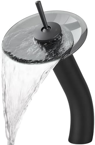 BWE Black Waterfall Bathroom Faucet