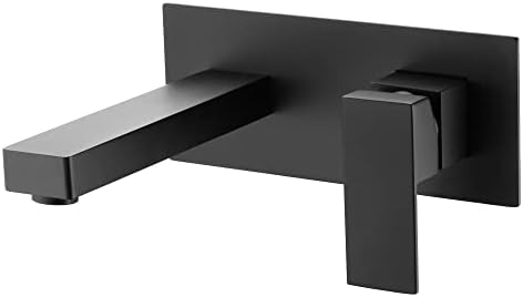 Stylish Wall-Mounted Bathroom Faucet Durable Brass Black Finish