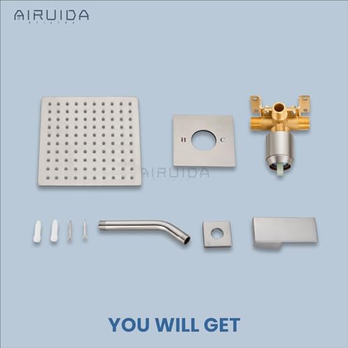 Airuida Stainless Steel Rain shower Faucet Set