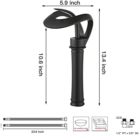 Black Faucet Waterfall Design