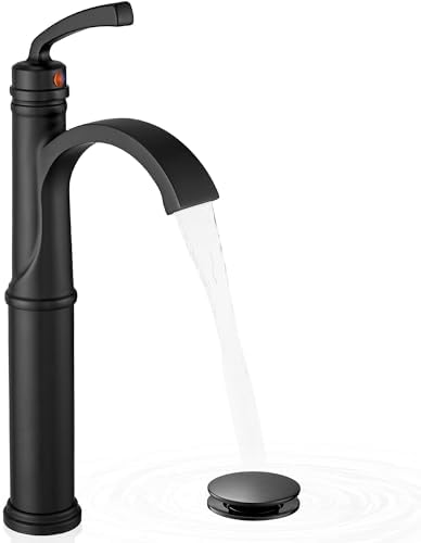 Tall Black Vessel Faucet Non-Leakage Touch On Faucet for Bathroom