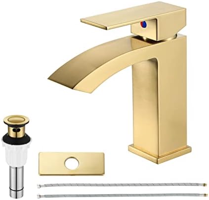 Brass Waterfall Faucet with Extra Large Spout Deck Plate Components