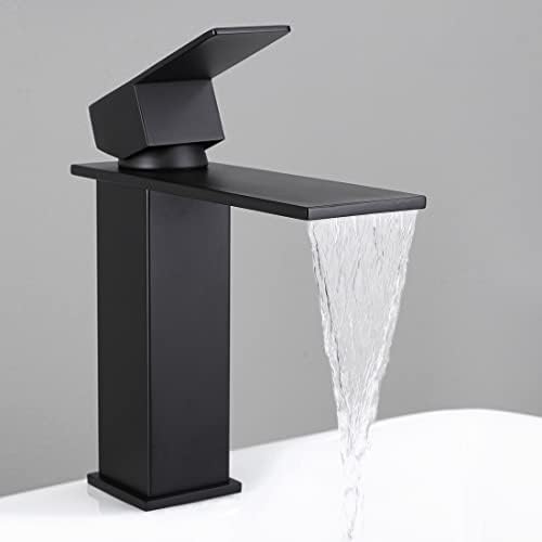 Sturdy Black Faucet Waterfall Bathroom Sink with 27-Year Warranty