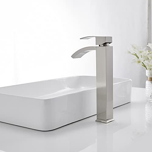 Greenspring Brushed Nickel Vessel Sink Faucet with Waterfall Flow