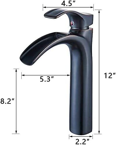 Yodel Solid Brass Tall Bathroom Vessel Sink Faucet with Waterfall