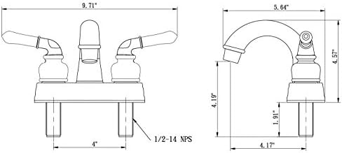 Dura Faucet DF-PL620C-SN RV - Smooth Turning 2-Lever Faucet