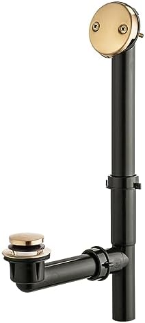 Artiwell 1-12 Black Tubular Bathtub Drain Kit with Overflow and Plug