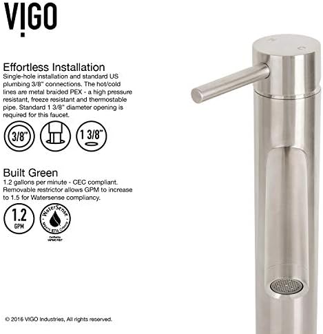 VIGO Grant 13 H Single Handle Touch On Faucet Brushed Nickel