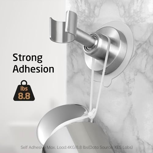 Stainless Steel Adjustable Shower Head Holder for Wall Mount - No Drilling Required