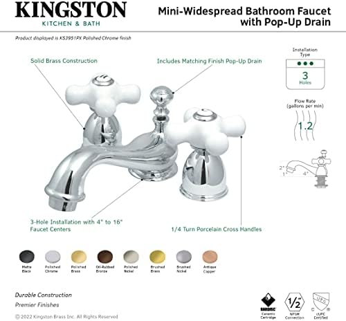 Meet the Kingston Brass KS3955PX Restoration Widespread Lavatory Faucet
